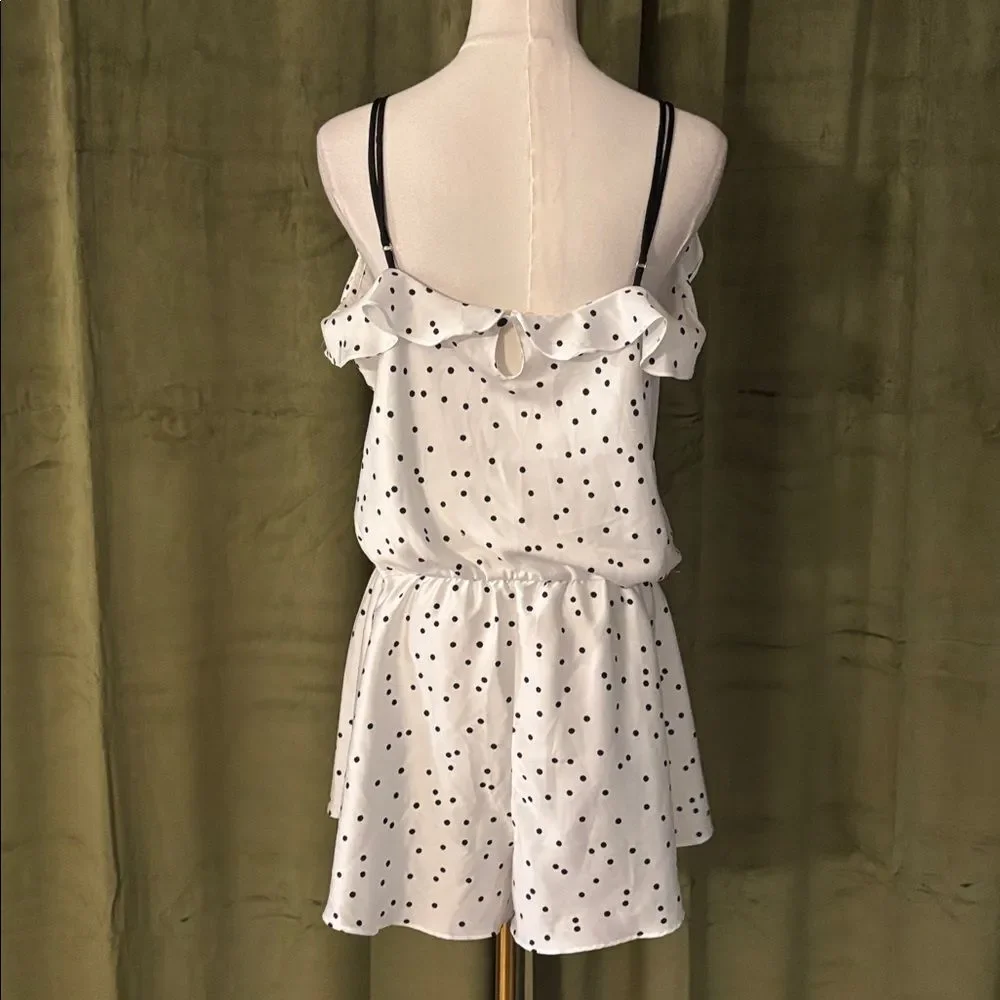 Kate Spade White and Black Polka Dot romper, XL